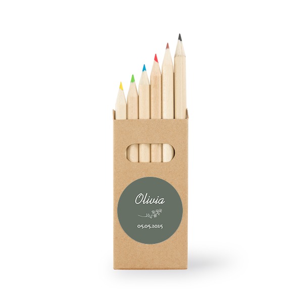 Colored Pencils Sticker Round - set of 12