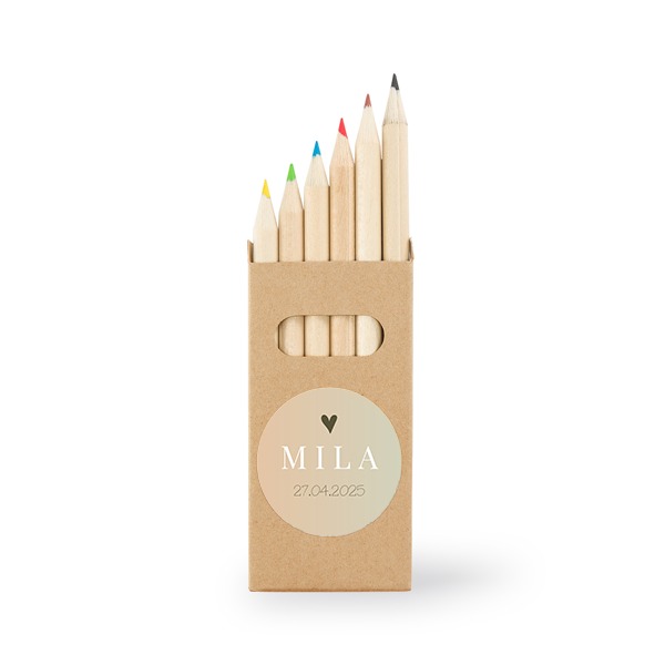 Colored Pencils Sticker Round - set of 12 Colored Pencils Sticker Round - set of 12