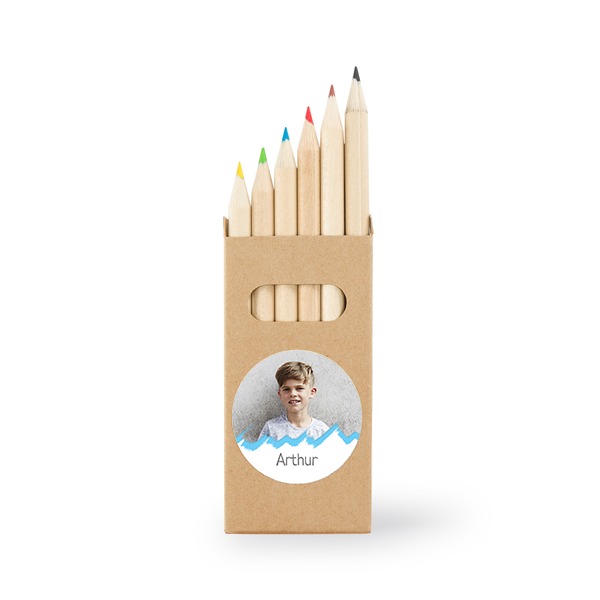 Colored Pencils Sticker Round - set of 12 Colored Pencils Sticker Round - set of 12
