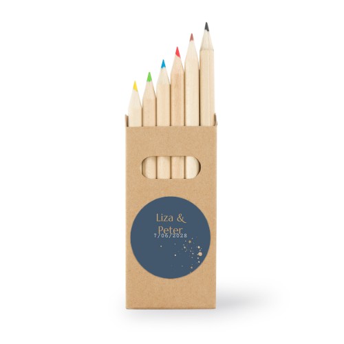 Colored Pencils Sticker Round - set of 12