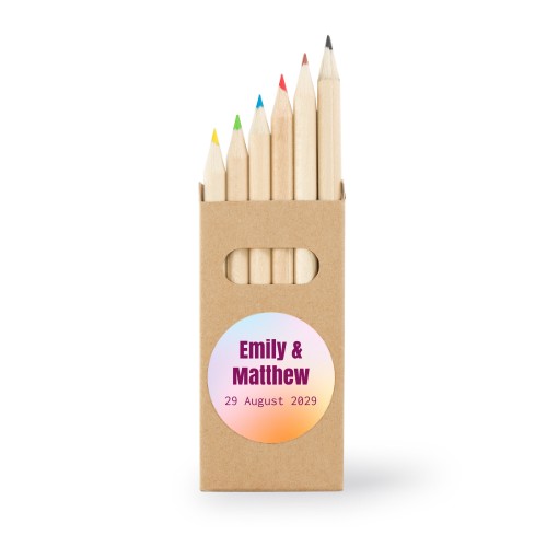Colored Pencils Sticker Round - set of 12