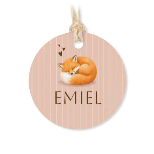Kleine Baumwollbeutel mit rundem Etikett – 12er-Set