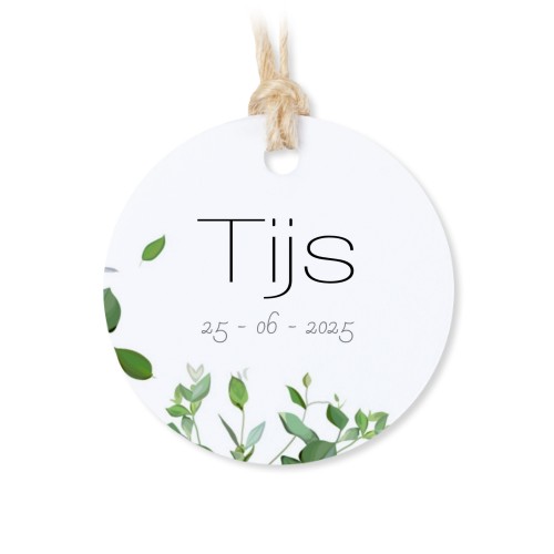 Små tygpåsar med rund etikett - 12 st