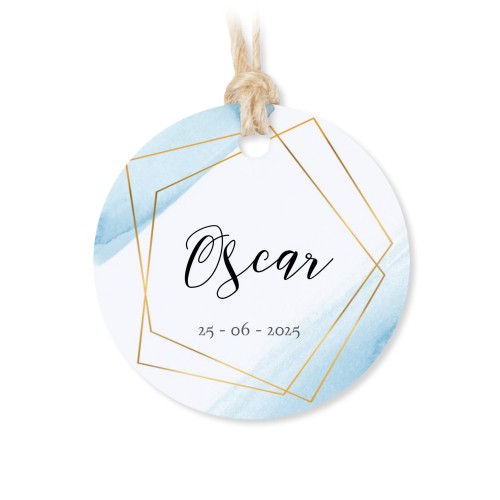 Små tygpåsar med rund etikett - 12 st