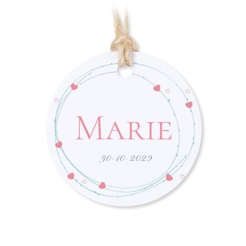 Små tygpåsar med rund etikett - 12 st