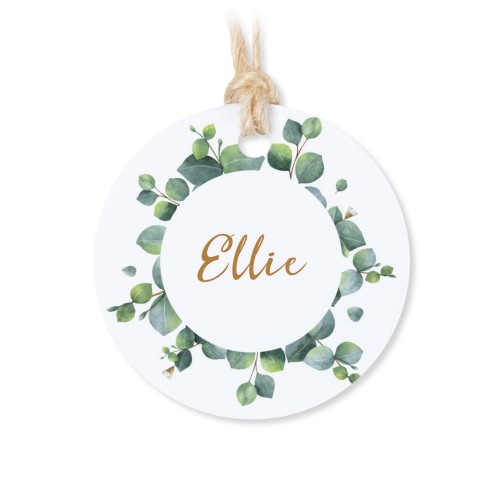 Kleine Baumwollbeutel mit rundem Etikett – 12er-Set