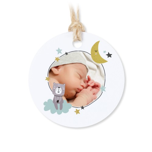 Stoffen zakjes met rond label - set van 12