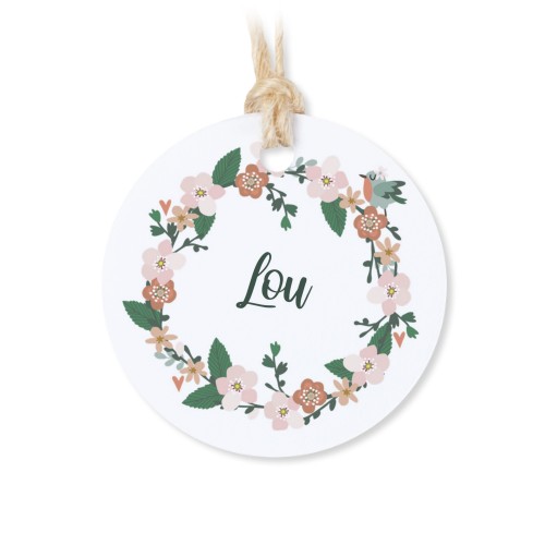 Små tygpåsar med rund etikett - 12 st