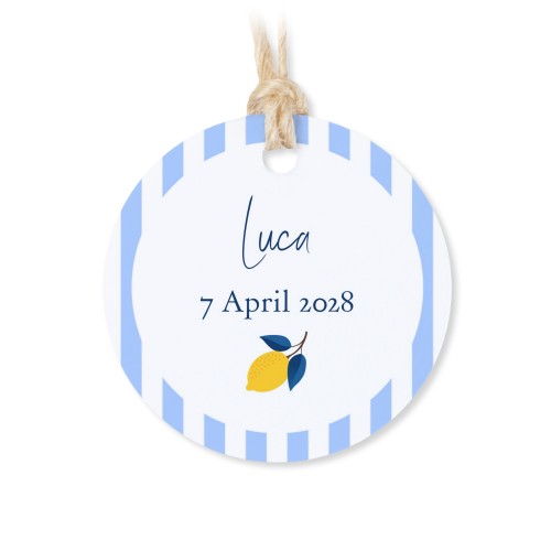 Sachets en coton avec étiquette ronde (lot de 12)