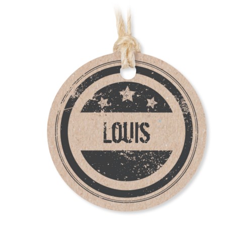 Stoffen zakjes met rond label - set van 12