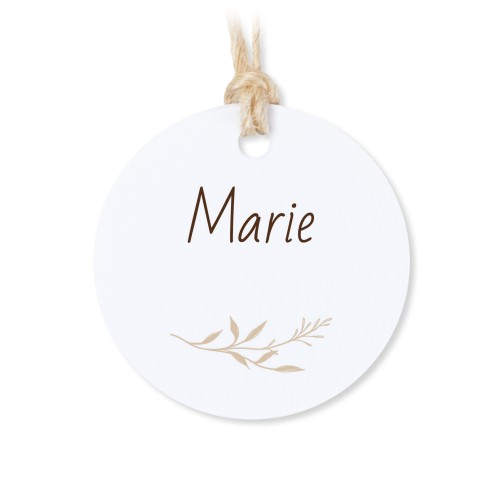 Små stofposer med rund etiket – 12 stk