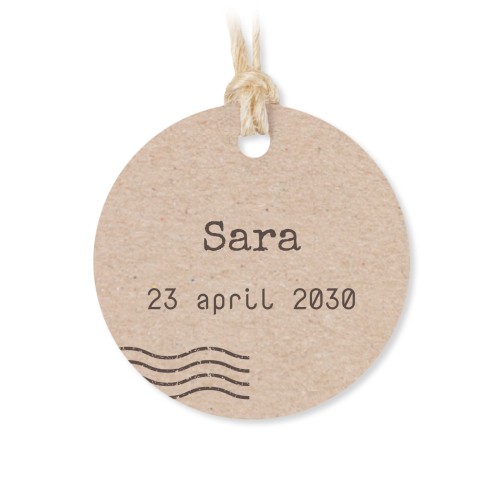 Stoffen zakjes met rond label - set van 12 Stoffen zakjes met rond label - set van 12