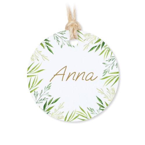 Små tygpåsar med rund etikett - 12 st