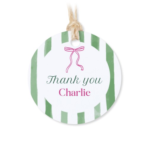 Små tygpåsar med rund etikett - 12 st