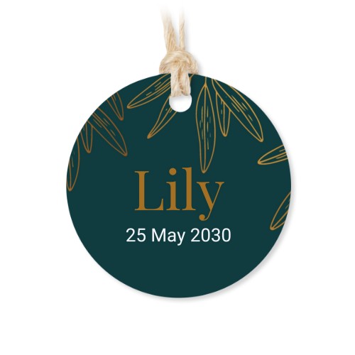 Små stofposer med rund etiket – 12 stk