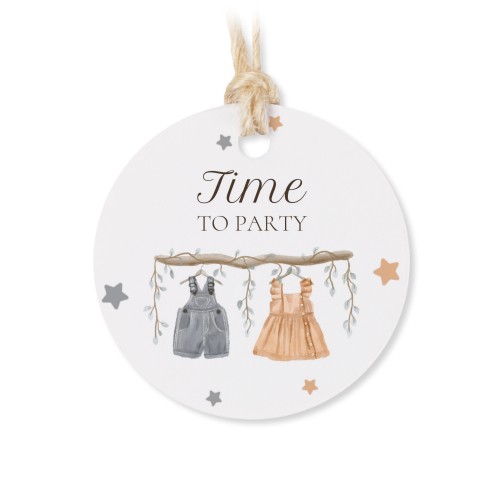 Small cotton bags with Round Label - set of 12