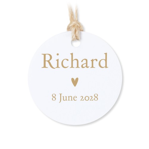 Sachets en coton avec étiquette ronde (lot de 12)