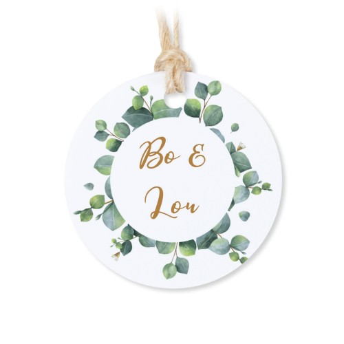 Small cotton bags with Round Label - set of 12