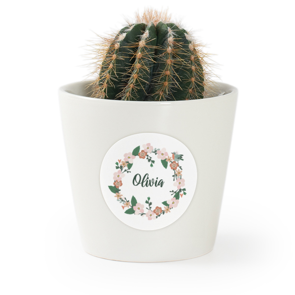 Blomsterkrans med fugl - Kun tekst Blomsterkrans med fugl - Kun tekst