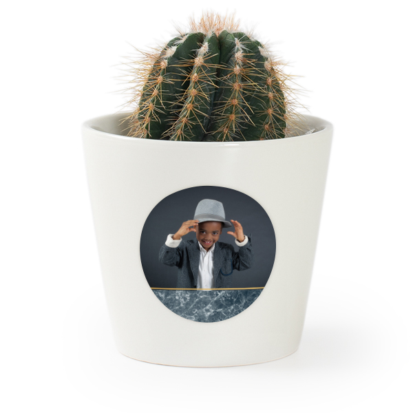 Bloempot met sticker - set van 12