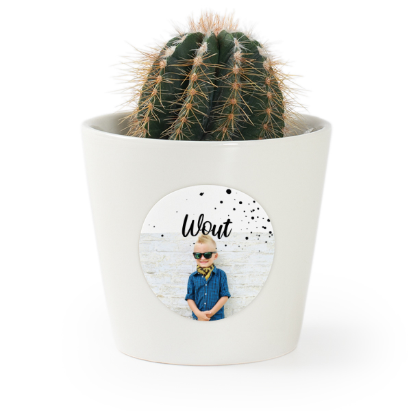 Bloempot met sticker - set van 12