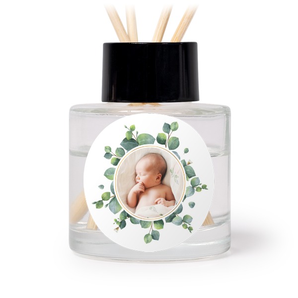 Diffuser med duftpinde Sort Rund - 12 stk