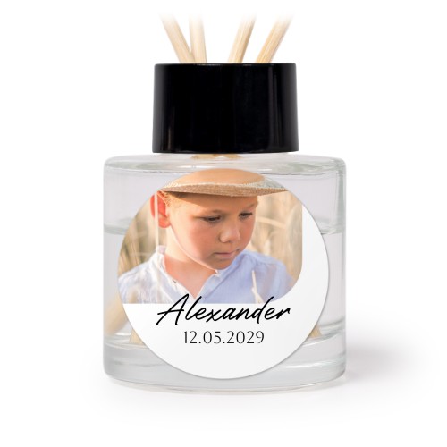 Diffuser med duftpinde Sort Rund - 12 stk