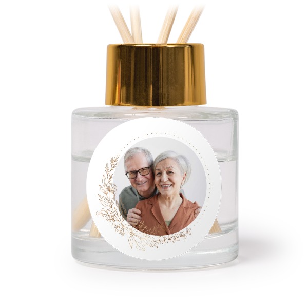 Diffuser med duftpinde Guld Rund - 12 stk