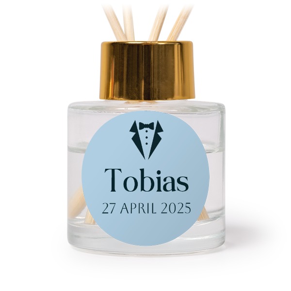 Diffuser med duftpinner Gull Rund - 12 stk