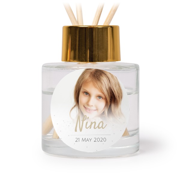 Diffuser med doftpinnar Guld Rund - 12 st