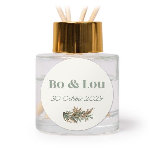 House Perfume Diffuser Gold Round - set of 12