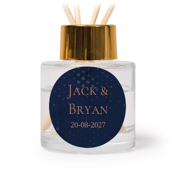 House Perfume Diffuser Gold Round - set of 12