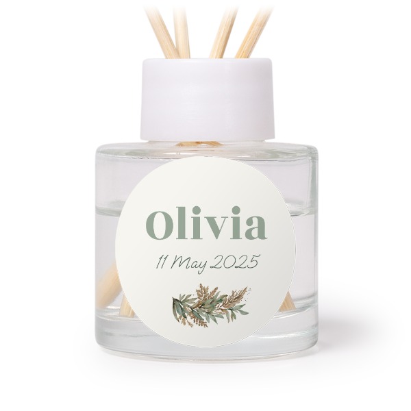 Diffuser med duftpinner Hvit Rund (sett med 12)