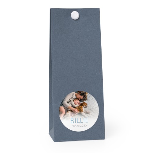 Snoepzakjes blauw rond set van 12