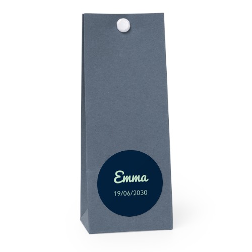 Presentpåse blå rund 4cm