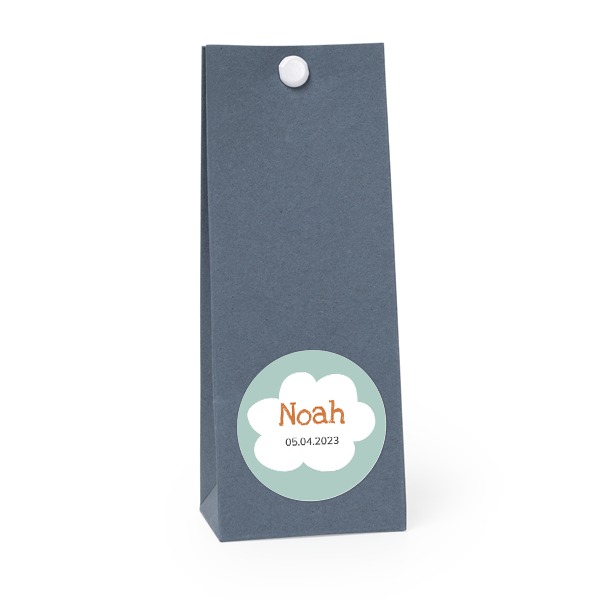 Presentpåse blå rund 4cm