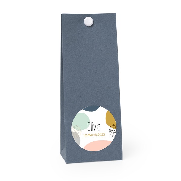 Snoepzakjes blauw rond set van 12