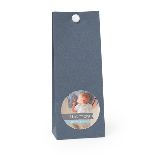 Sachet confiseur rond bleu lot de 12