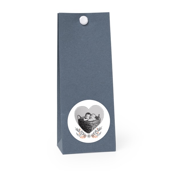 Presentpåse blå rund 4cm