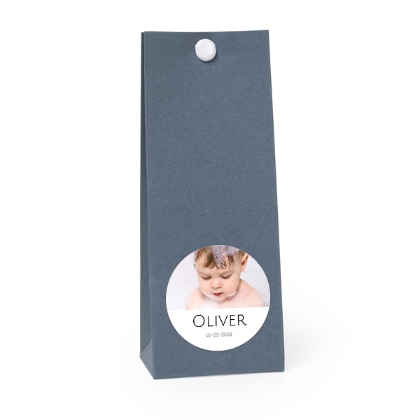 Blaue runde Geschenktüte - 12 Stk. 