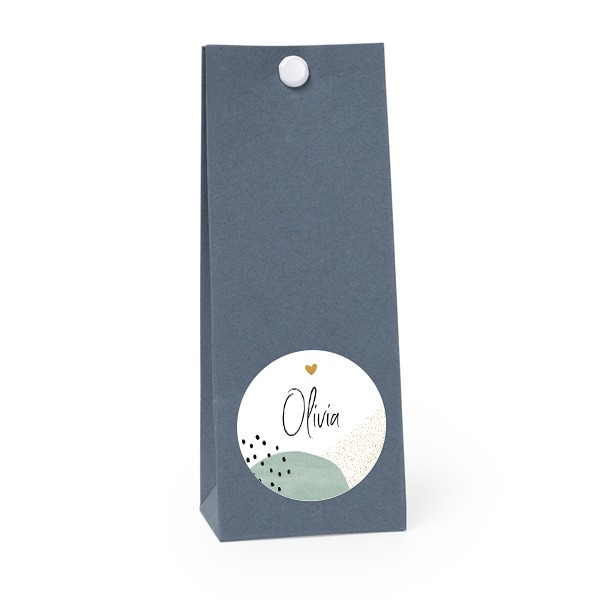 Snoepzakjes blauw rond set van 12 Snoepzakjes blauw rond set van 12
