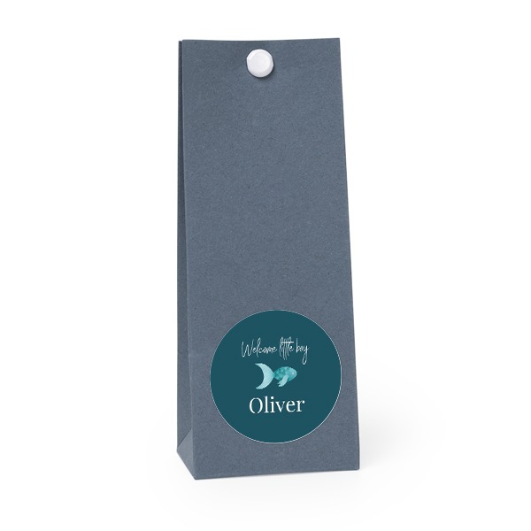 Snoepzakjes blauw rond set van 12