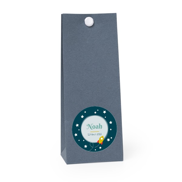 Party favours bag blue round 4cm