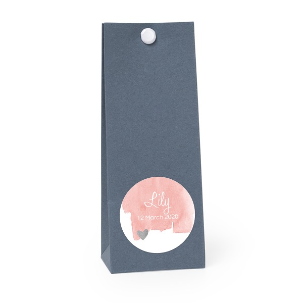 Snoepzakjes blauw rond set van 12