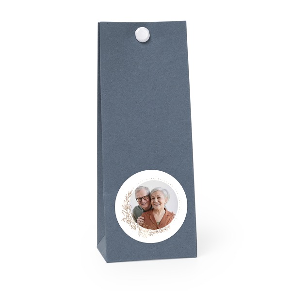 Sachet confiseur rond bleu lot de 12