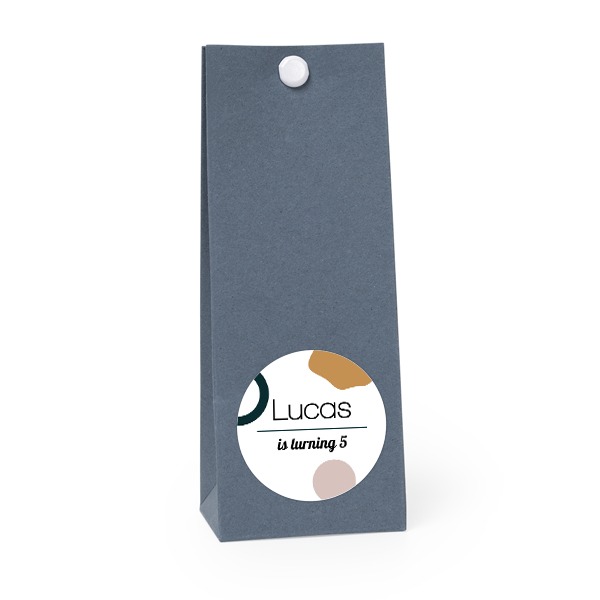 Party favours bag blue round 4cm