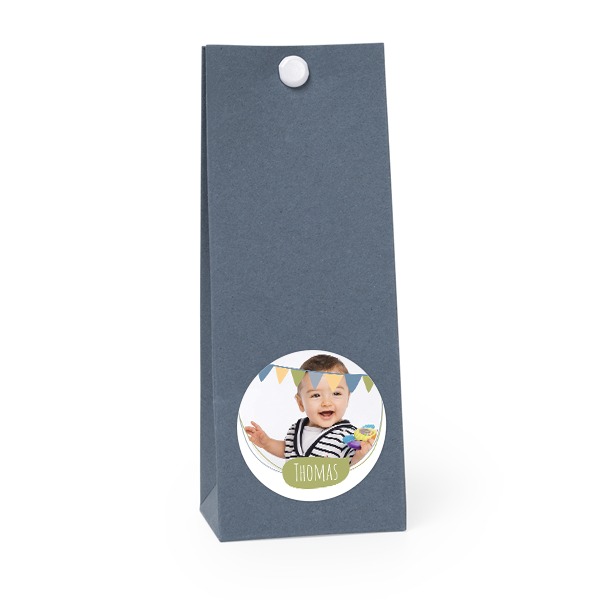 Sachet confiseur rond bleu lot de 12