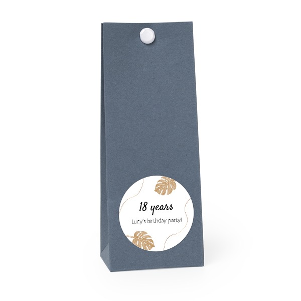 Party favours bag blue round 4cm