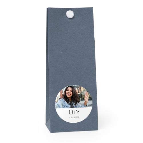 Blaue runde Geschenktüte - 12 Stk. 