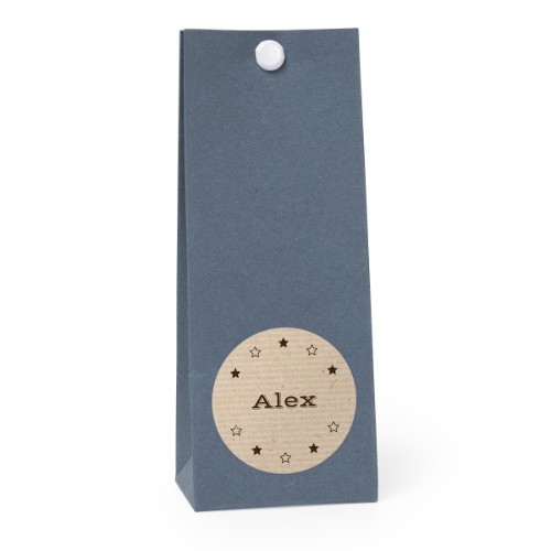 Snoepzakjes blauw rond set van 12 Snoepzakjes blauw rond set van 12